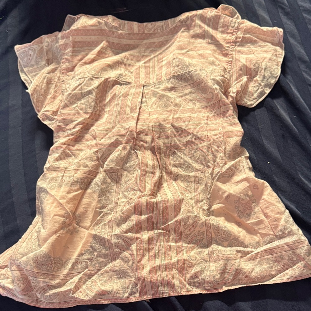 Universal Thread Peach Paisley Ruffle Blouse - Picture 2 of 2